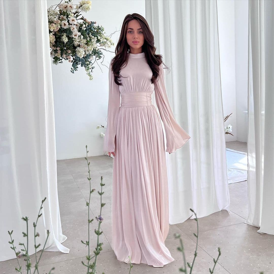 Women's Clothing Fashion French Round Neck Waist Temperament Dress
