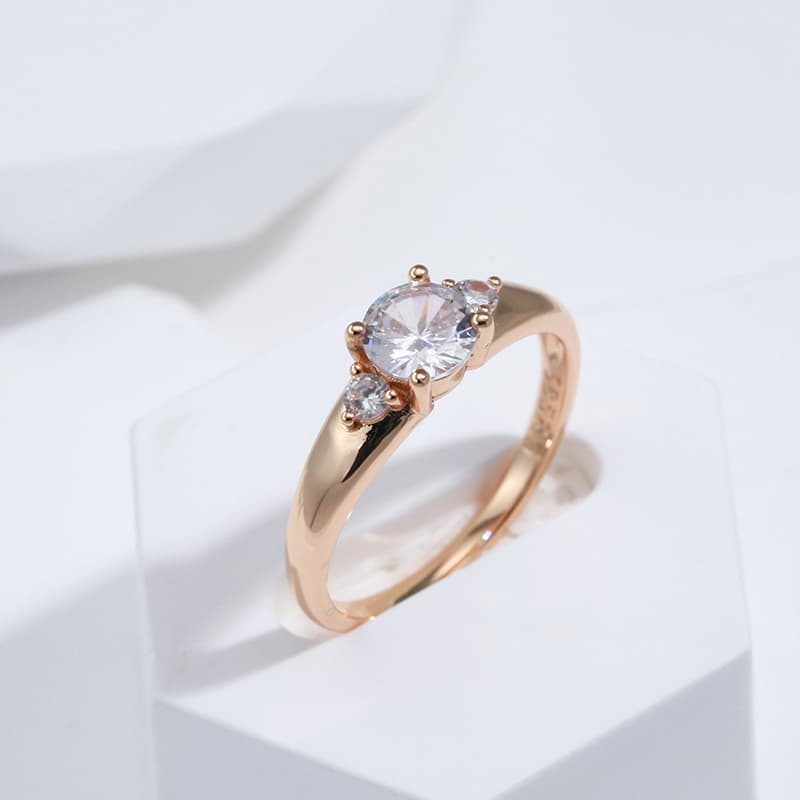 2025 Fashion Style Ladies' Ring Rose Gold 585 Natural Zirconium Sample