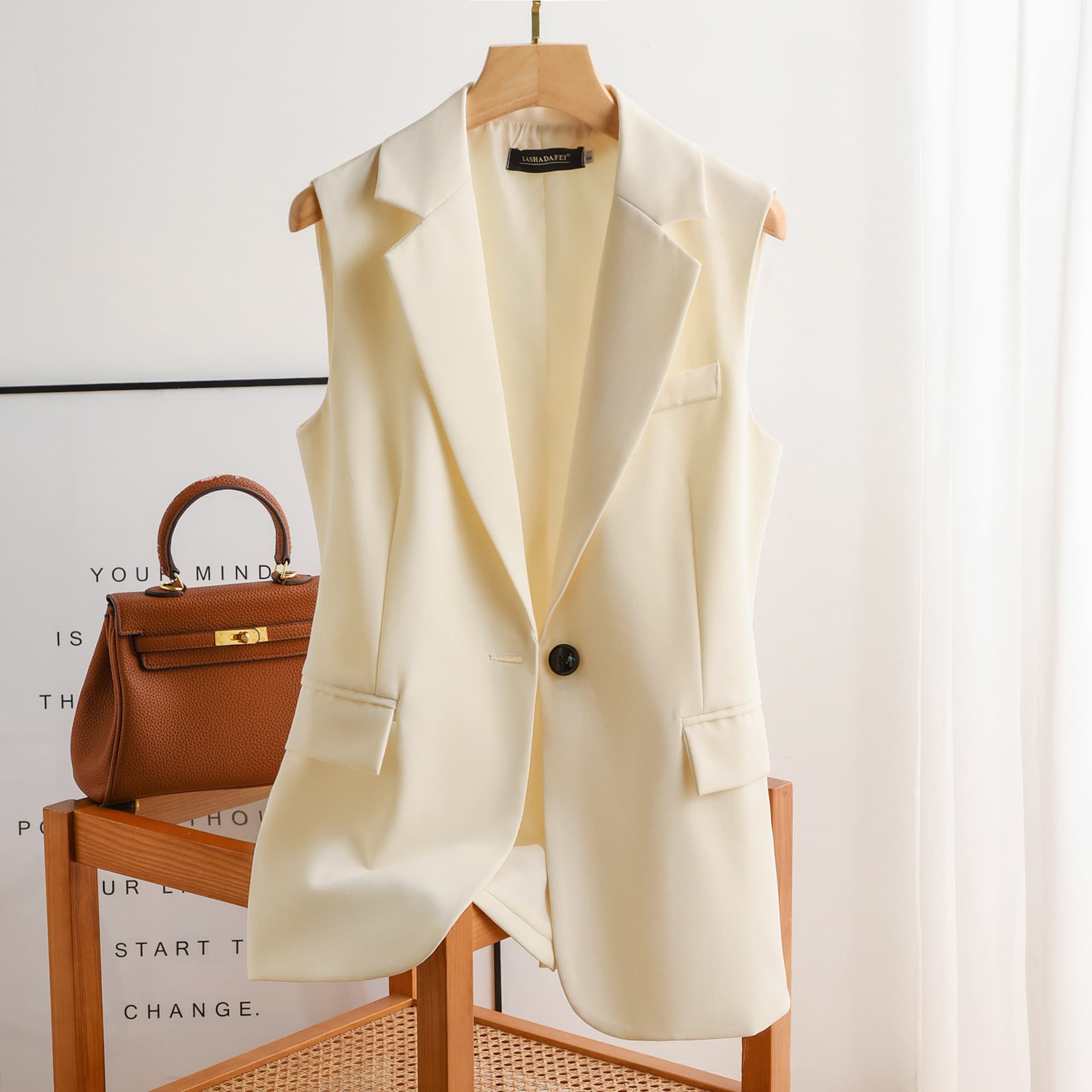 Women's Outer Suit Pony Clip Black Suit Vest For Women Outer Jacket Women's Vest