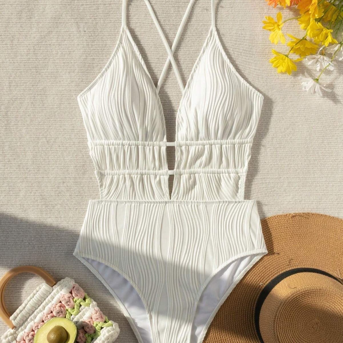 Women's Clothing New Swimsuit Women's High End Deep V Sexy Backless Swimsuit Summer One Piece Swimsuit