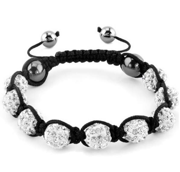 10mm 9 Beads Diamond Rhinestone Ball Woven Shamballa Bracelet Soft Clay For Women