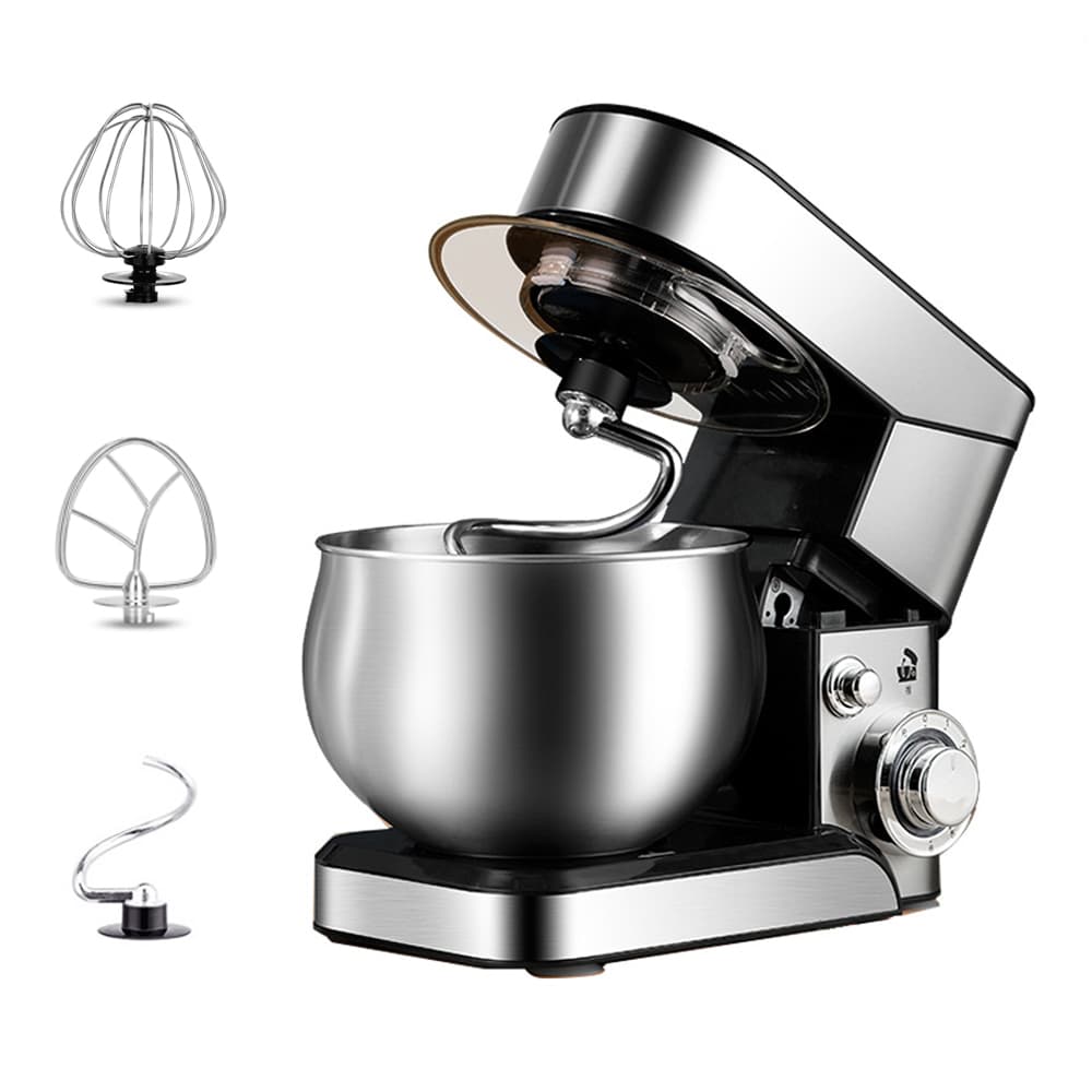5.5L Kitchen Food Mixer Stainless Steel Bowl Cream Egg Whisk Blender Cake Dough Bread Mixer Maker Machine 6-Speed