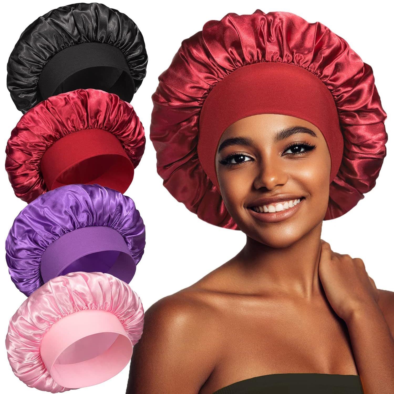 Autumn And Winter Leopard Print Sleeping Cap Wide Brim Satin Hat Hair Care Cap Washing Hat Shower Cap Hair Bonnet