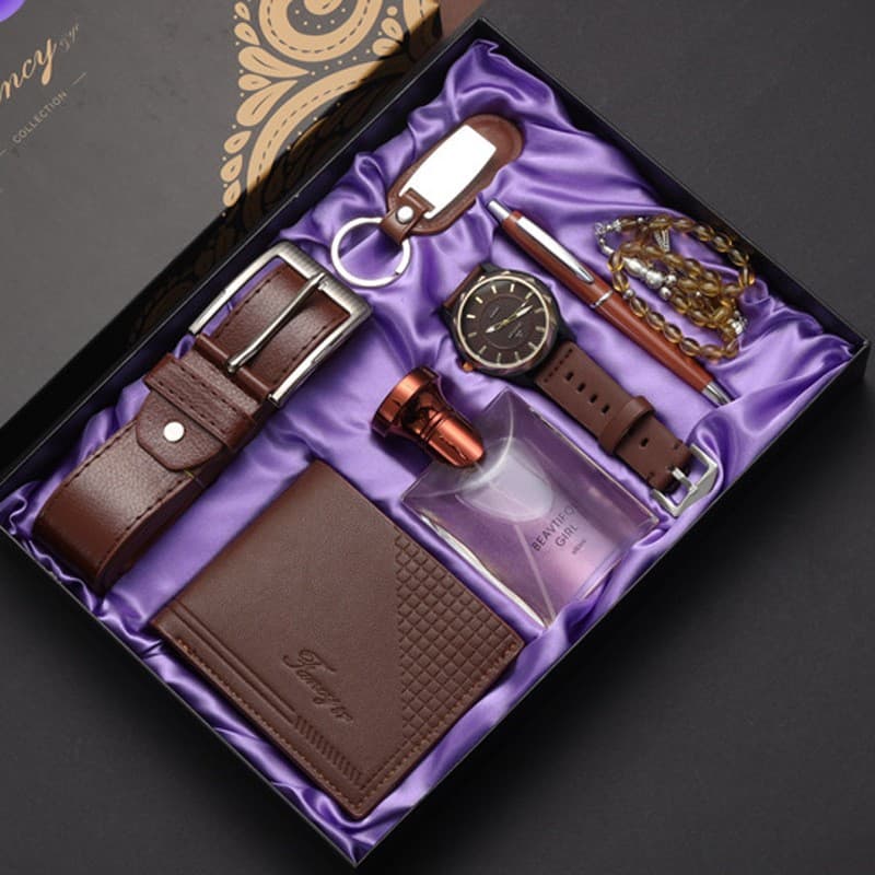 Business Set Men's Wallet Watch Belt Perfume Father's Day Gift Birthday