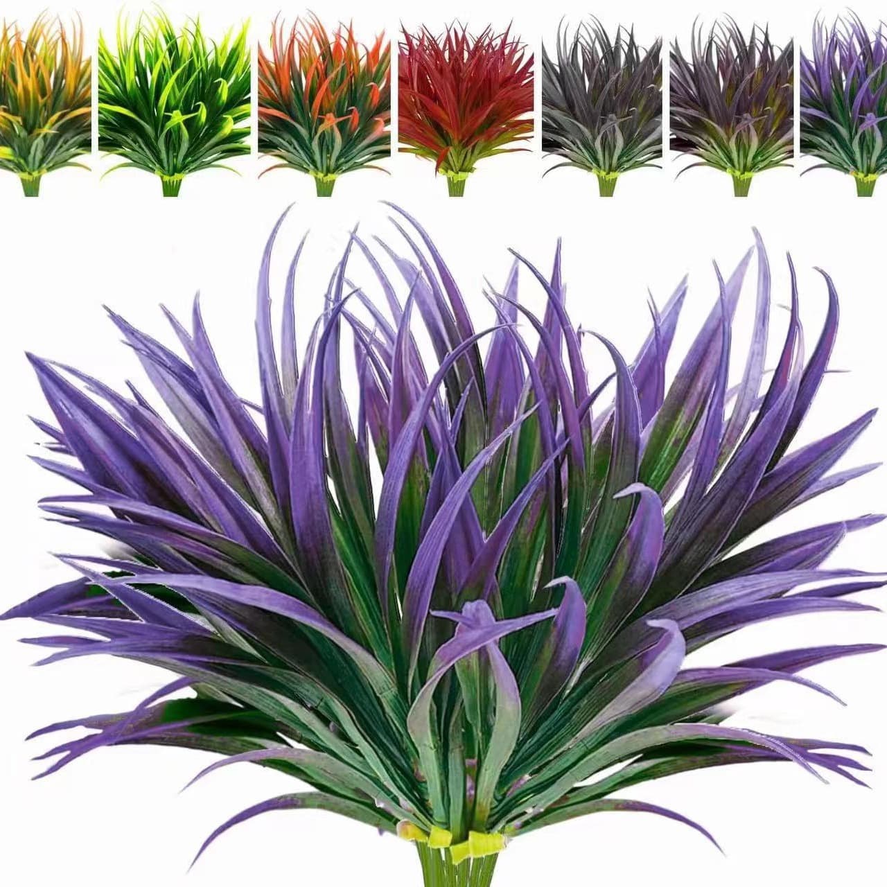 Home Furniture Simulation Spider Plant Outdoor Artificial Grass Plastic Plant Green Soft Decoration Flower Hanging Blue Decoration