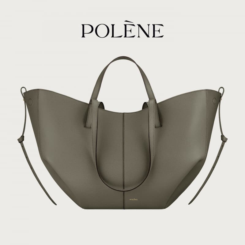 Sac cabas POLENE Wing Tote grande capacité pour femme, porté épaule ou à la main.