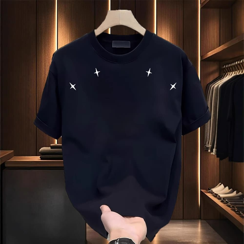 Men's Clothing 2025 Summer Heavyweight Pure Cotton New Short Sleeved T Shirts For Young Men And Women Ins Trendy Street Loose Tops
