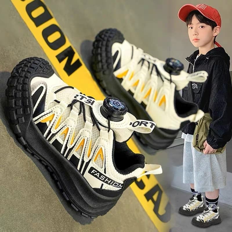 Boys' Lightweight Breathable Sneakers - Soft Sole Casual Sports Shoes For Kids, Mesh Upper Comfortable Walking Shoes For Toddlers & Boys​