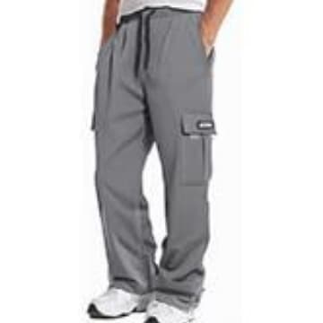 Men's Clothing men's overalls with multiple pockets, casual straight pants, large size, loose outdoor camping and hiking trousers
