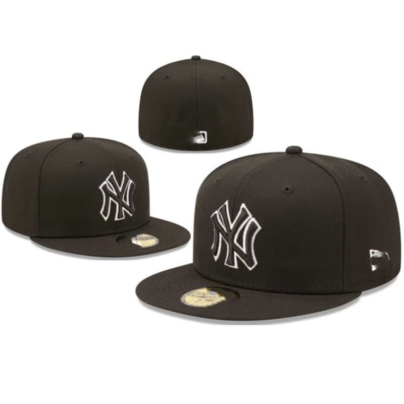 Casquette de baseball classique de couleur unie à couverture complète de l'équipe de la ligue professionnelle des Dodgers et des Yankees à visiè