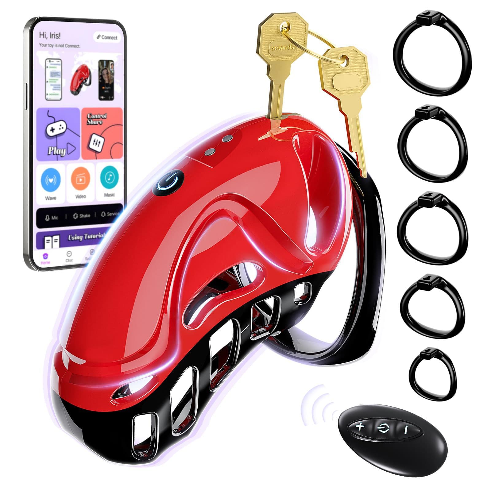 Best Seller APP Remote Control Male Chastity Cage 5/3 Size Rings Lightweight ABS Bondage Gear Adult Sex Toys BDSM For Men