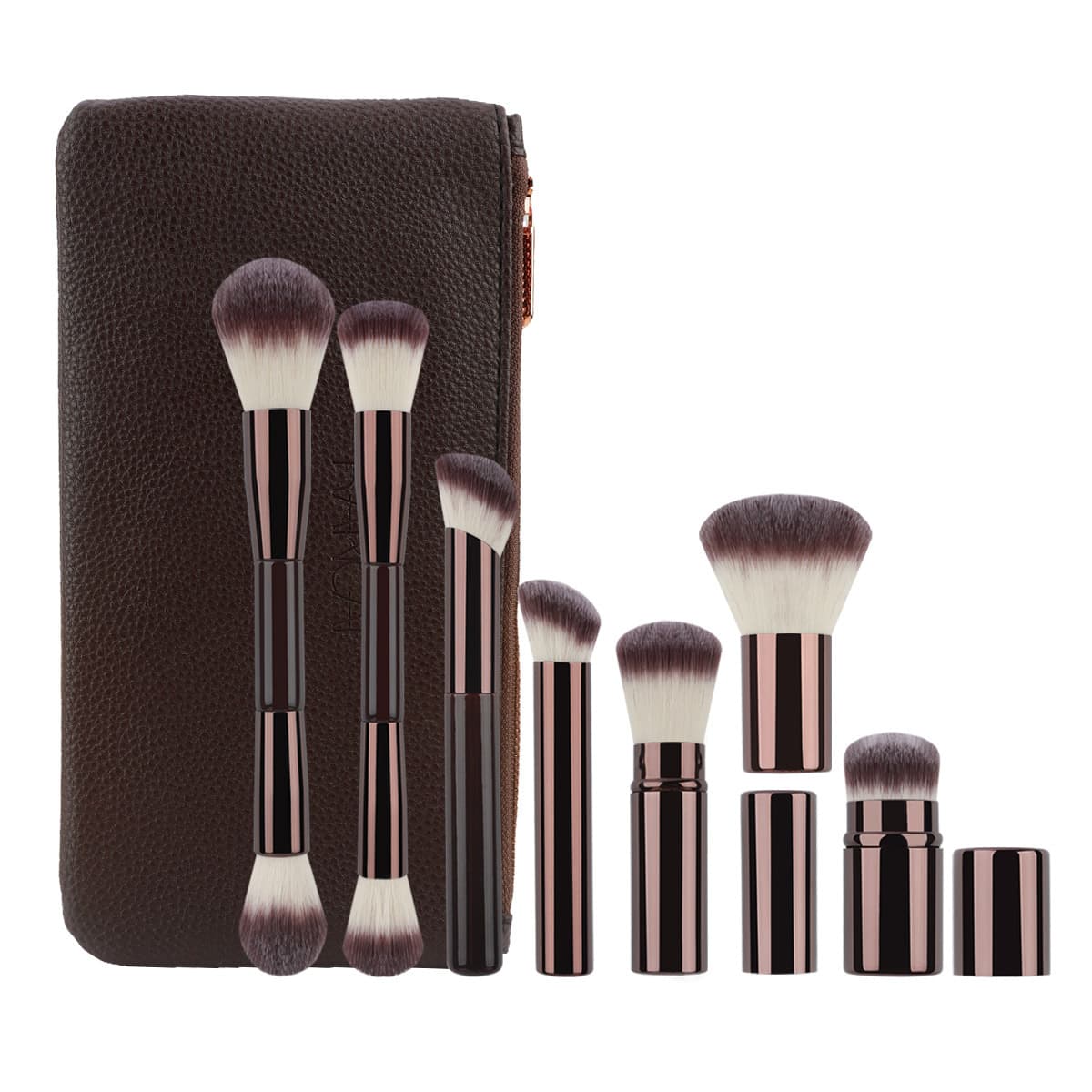Makeup Brushes & Tools New 7 Piece Makeup Brush Set Double Headed Loose Powder Brush, Blush Brush, Telescopic Brush, Contour Brush, Foundation