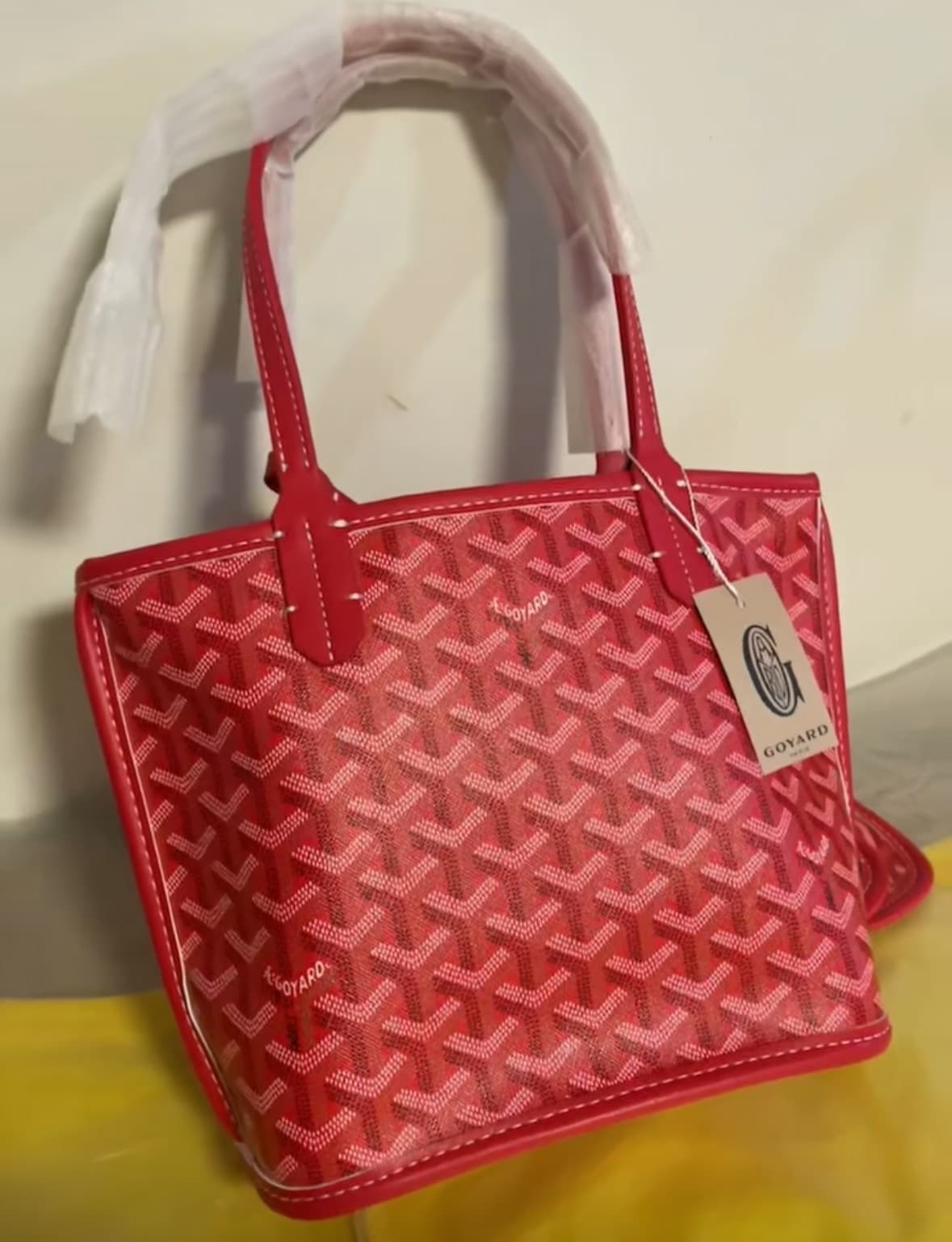 Sac cabas Goyard à motif pied-de-poule de haute qualité, mini sac à provisions double face, panier à légumes