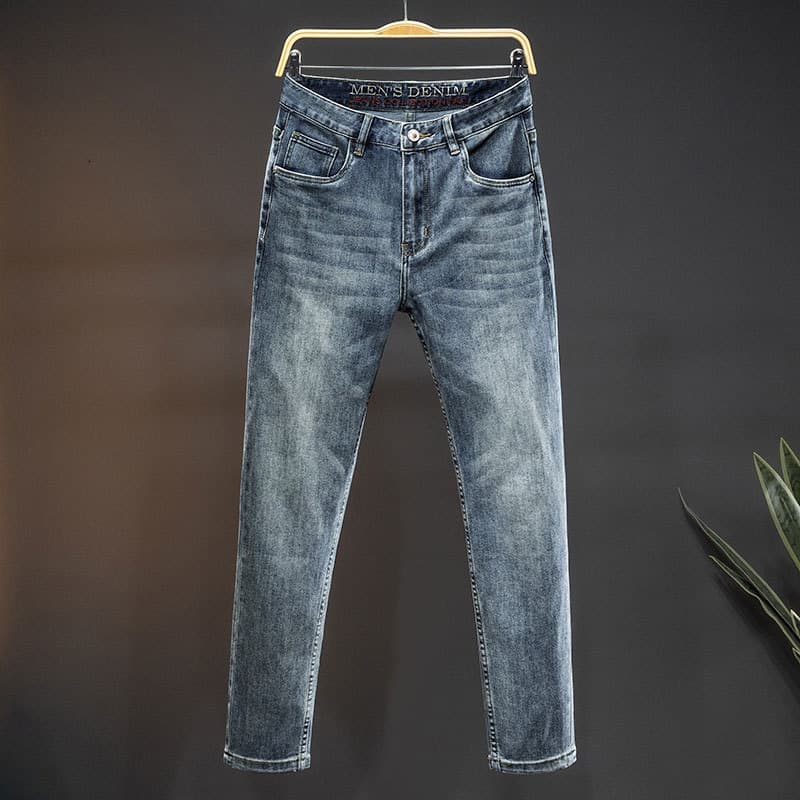 Slim Fit Men's Straight Leg Jeans High End Wash Process Trendy Versatile Long Pants New Arrival In Stock