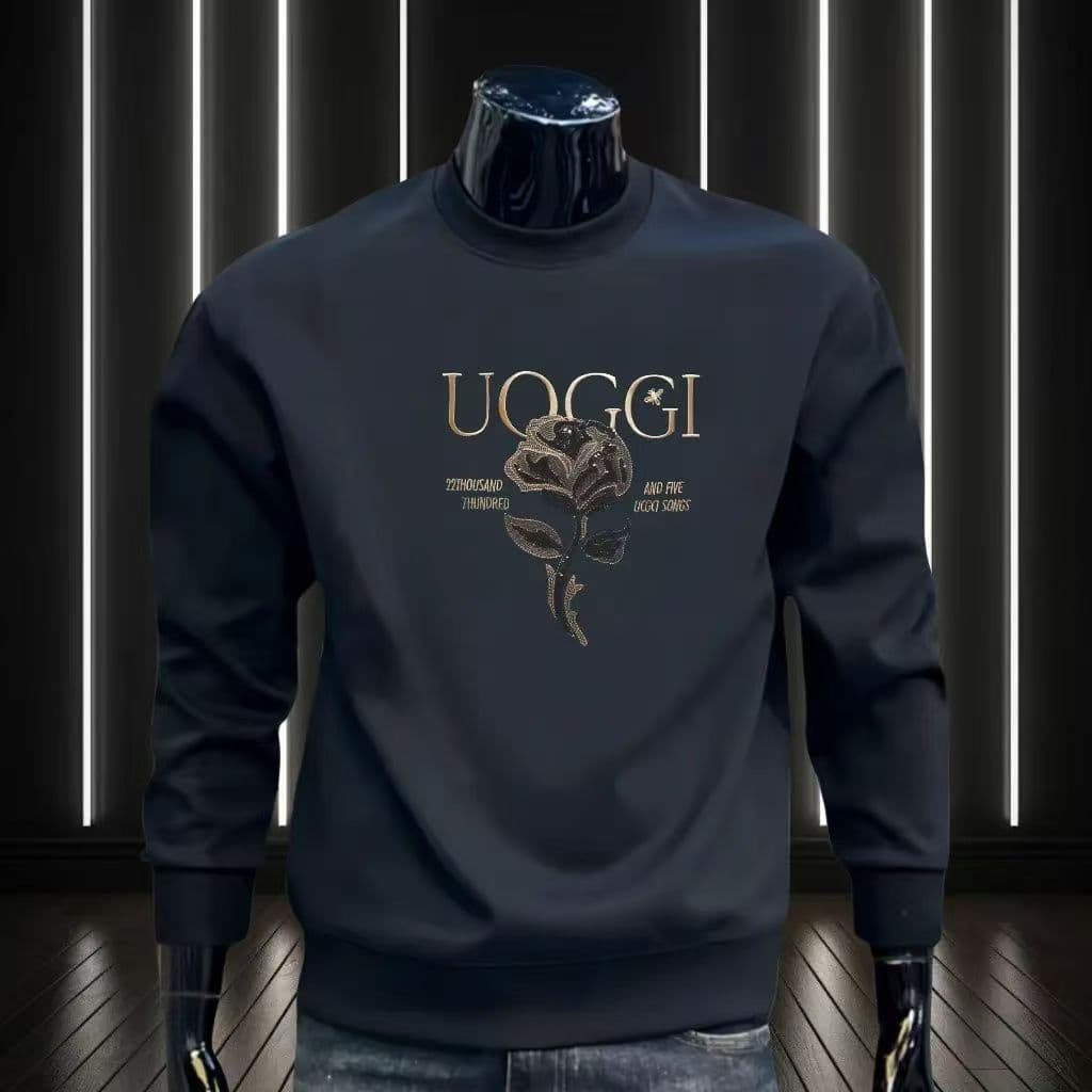 Fashion Versatile Casual Top Autumn Winter New Heavyweight Trendy Brand Sweatshirt Men Slim Fit Round Neck Pullover Long