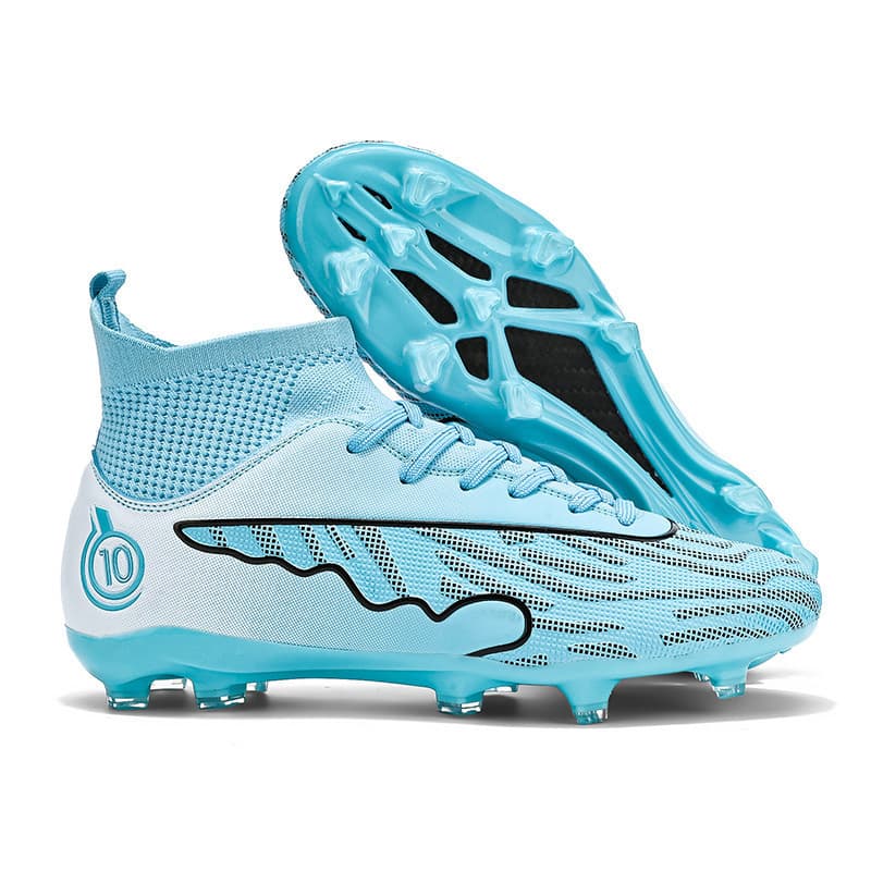Large Size Football Shoes Men's High Top Junior Student Game Training Shoes Artificial Turf Nails