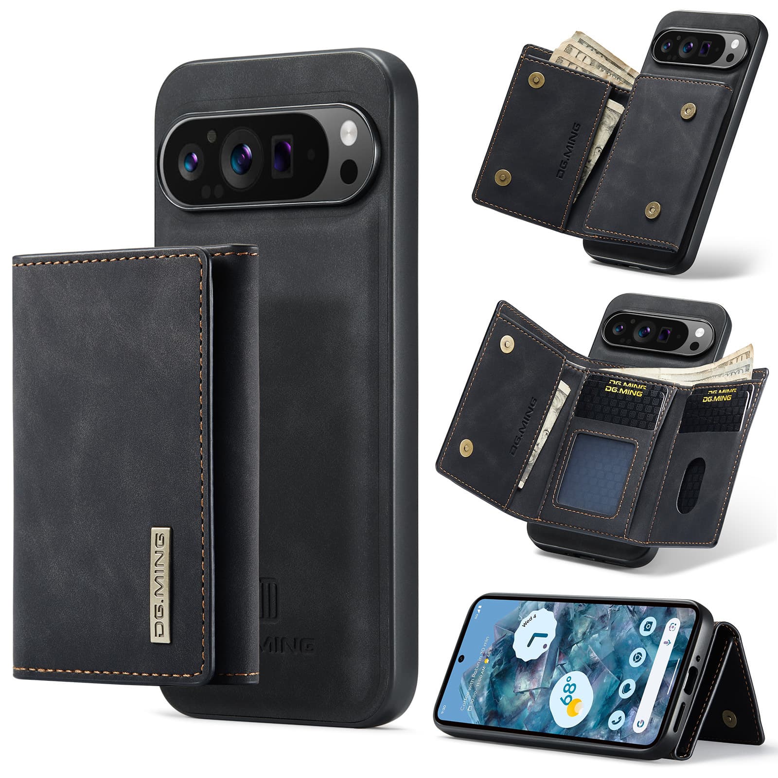 M1 for Google Pixel 9 Magnetic Wallet Case Pixel 9 Pro XL Magnet Split Phone Case