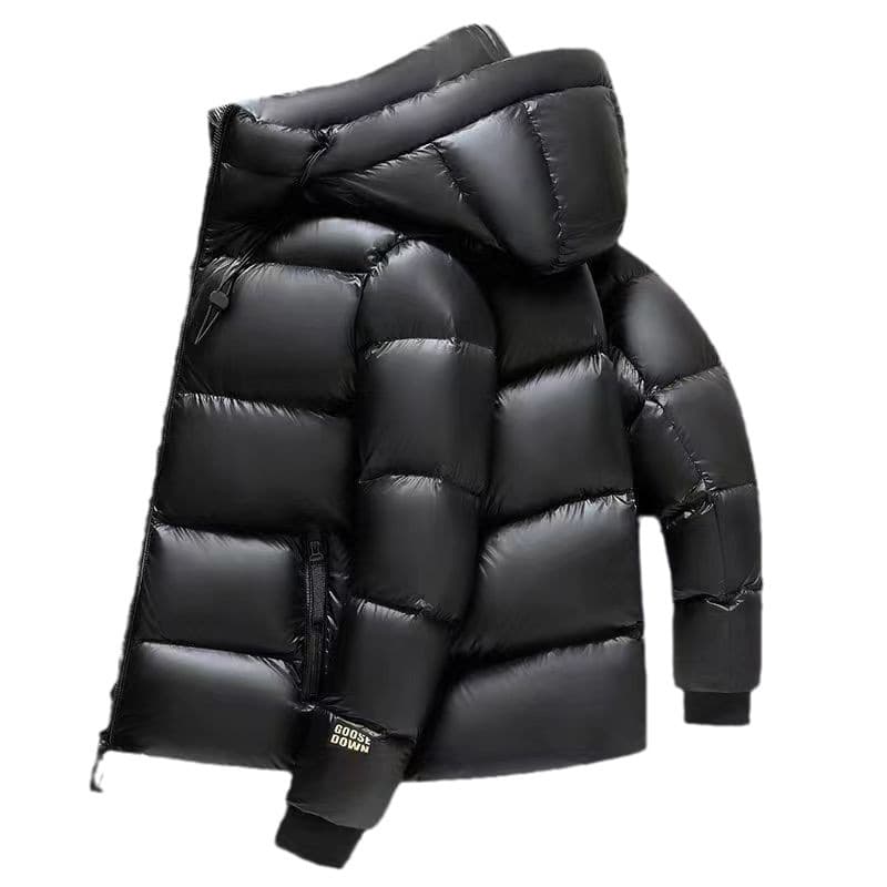 Foreign Trade Black And Gold Short Cotton Jacket Unisex Thickened Hooded Fashionable High End Warm Suspender Winter Jacket For Women