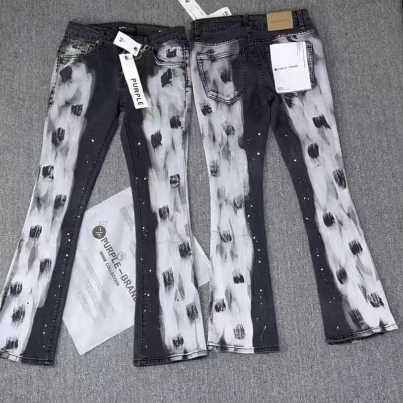 Jeans droits brodés et écussons pour hommes - Denim