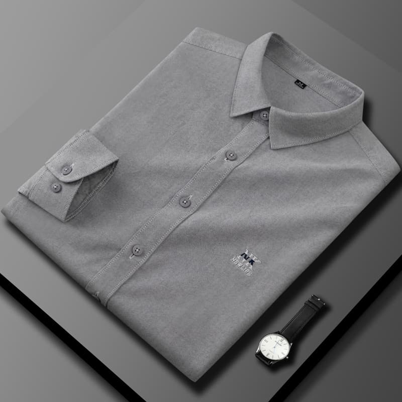 Chemise à manches longues printemps automne nouvelle version coréenne tendance en pur coton pour homme, décontractée et élégante.
