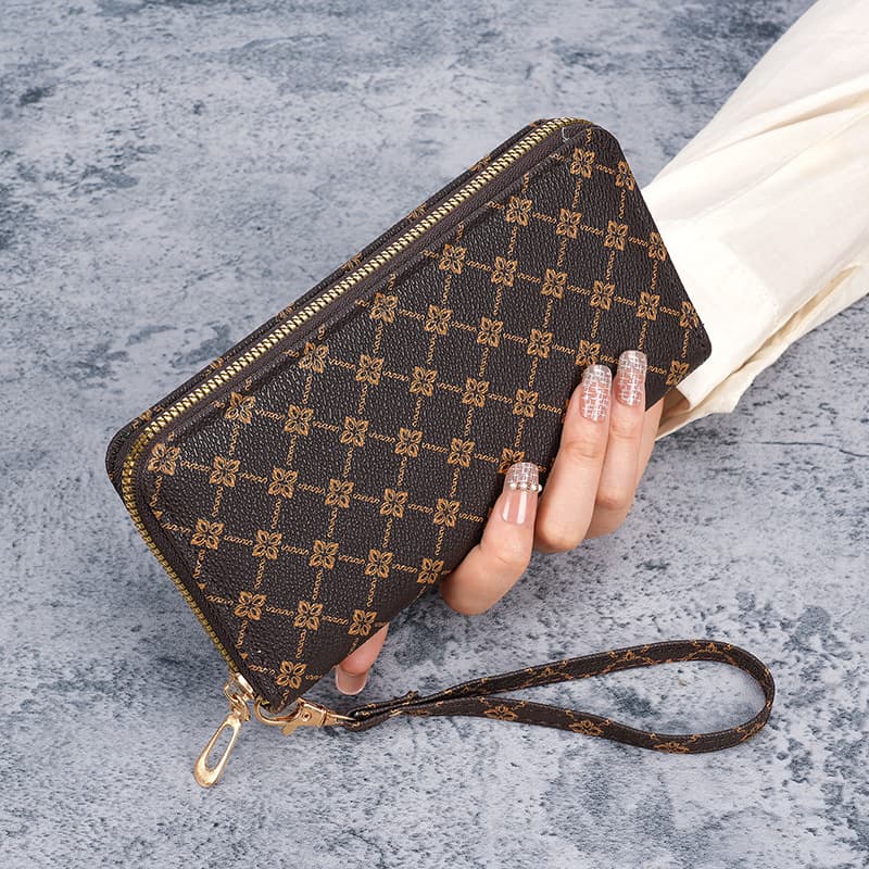 Women's Bags New Style Niche Printed Small Fragrance Style Long Large Capacity Multifunctional Wallet Clutch Bag