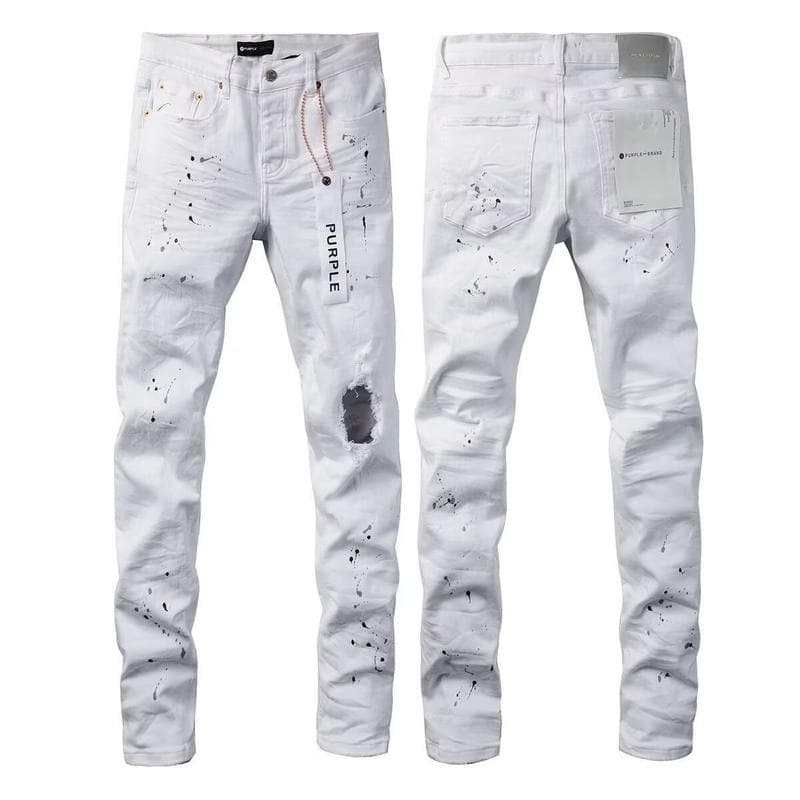 Jeans droits brodés et écussons pour hommes - Denim