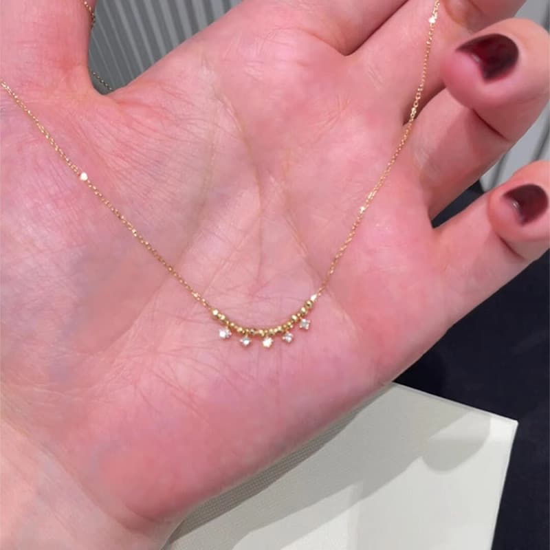 Minimalist Tarry Ky Parkling Mile Necklace Imple Versatile Exquisite Ultra-fine Collarbone Chain Light Luxury