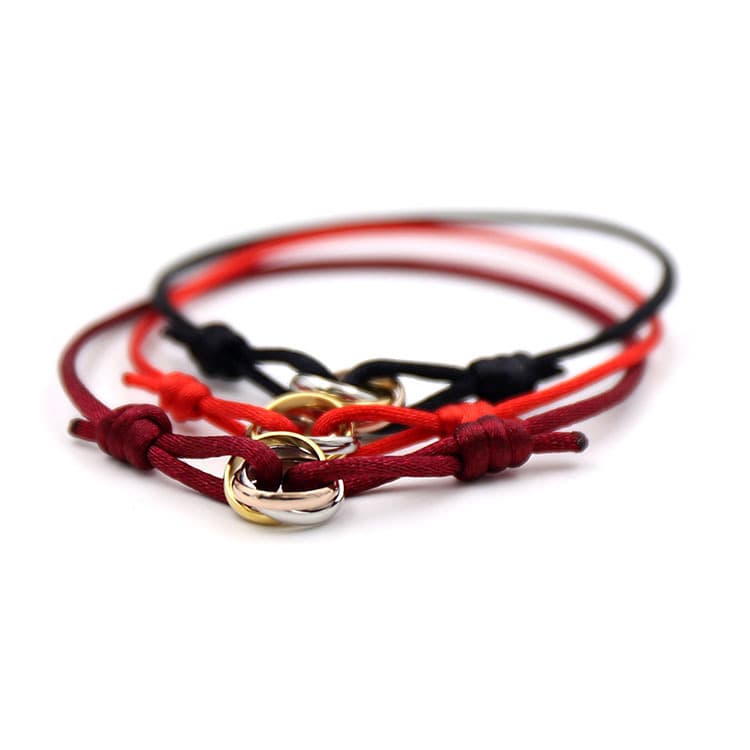 Lucky Bracelet Hand-woven Three-ring Colored Hand Rope New Year's Gift Couple Model