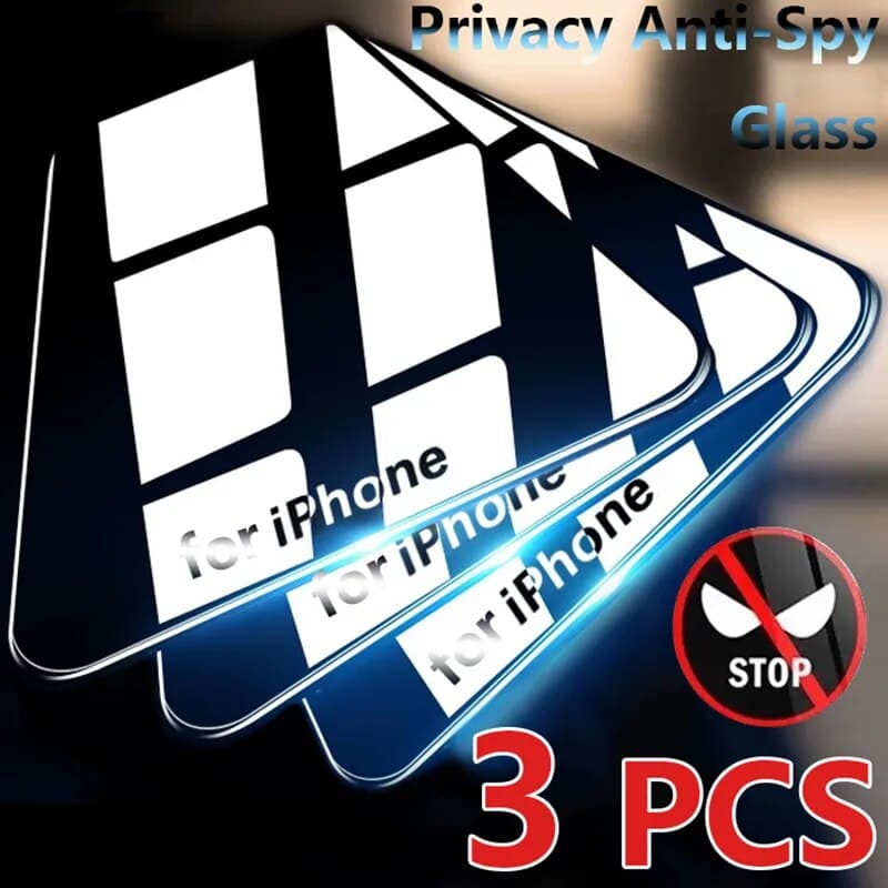 3PCS Privacy Anti-Spy Tempered Case for iPhone 15 13 12 11 14 Pro Max XR X XS Mini 7 8 Plus Screen Protector Glass