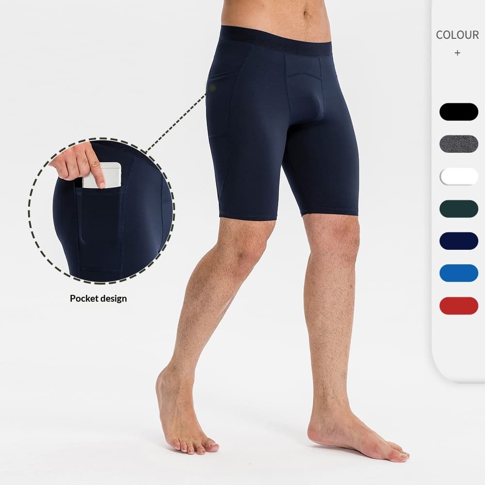 Pulse Men's Sports Tight Quick-Dry Training With Pockets Breathable Elastic Running Fitness Shorts 11408