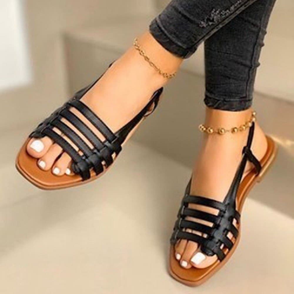 Women's Flat Sandals Fashion Woven Design Spring Summer Beach Shoes Comfortable Slip-On Footwear For Outdoor Activities