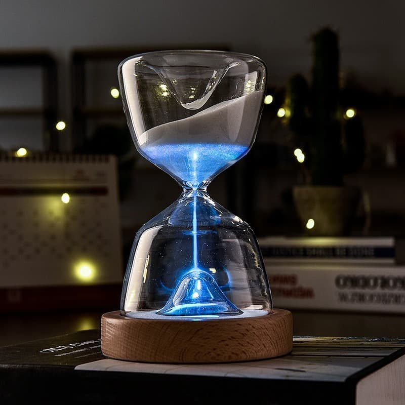 Directly From The Manufacturer: Glass Timer With Light, Remote Control, 15-minute Sleep Companion Lamp, Creative