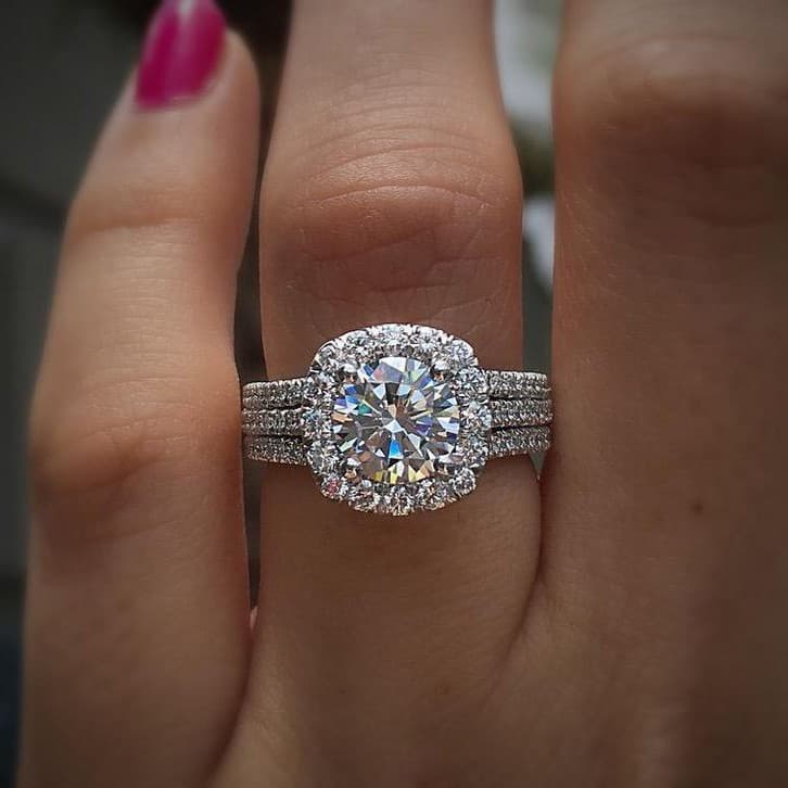 Eight Hearts and Eight Arrows Cut Zircon Full of Wedding Engagement Ring Ladies Ring