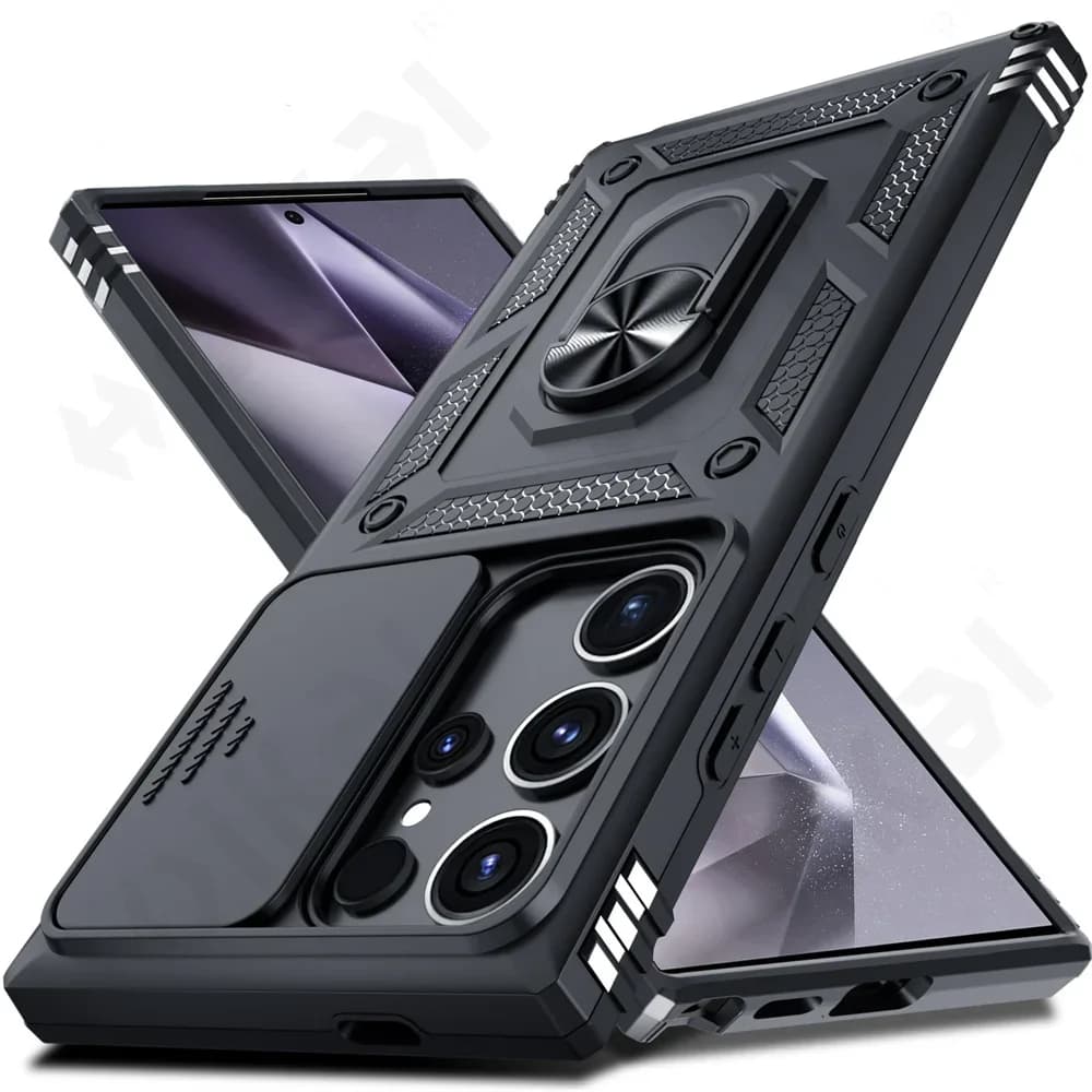 Case For Samsung Galaxy S25 S24 S23 S22 Ultra Plus A55 A35 A16 A54 FE 4G 5G Military-Grade Protection Phone Slide Camera Cover