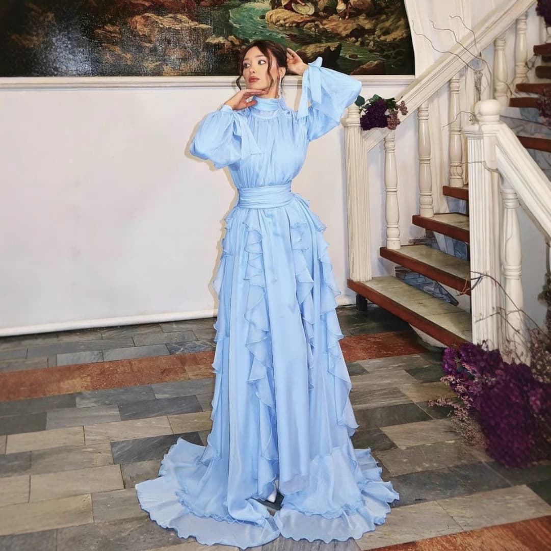 Women's Clothing Spring And Summer Chiffon Pleated Wave Dress