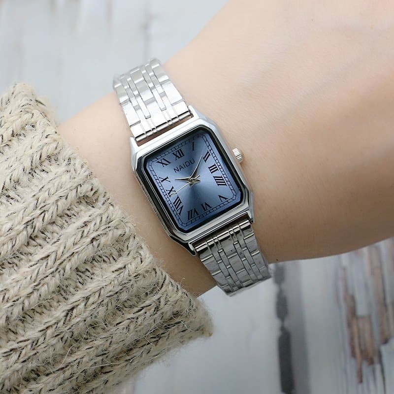 Women's Watches Artistic Student Square Steel Band Quartz Watch Stainless Steel Band Fashion Girl Watch Forest Square Watch Ladies Watch