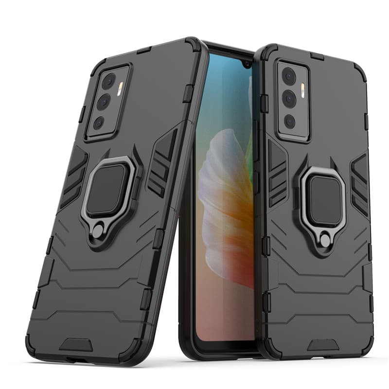 For vivo S15 S15e S12 S10 S10e Pro Hybrid Hard PC+Soft TPU Armor Surper Anti-Drop Case Rotating Ring Stand Holder Cover