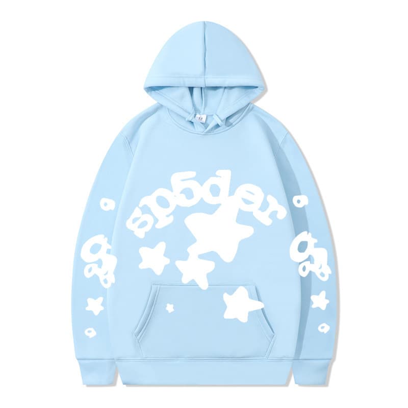 Sweat à capuche unisexe SP5DER imprimé toile d'araignée, marque tendance européenne et américaine, grandes tailles, coupe ample.