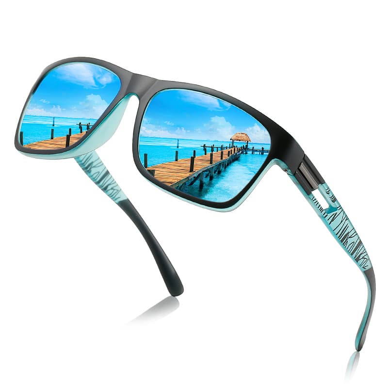 Square Polarized Sunglasses For Men Women, Fishing Running Driving Red Sun Glasses