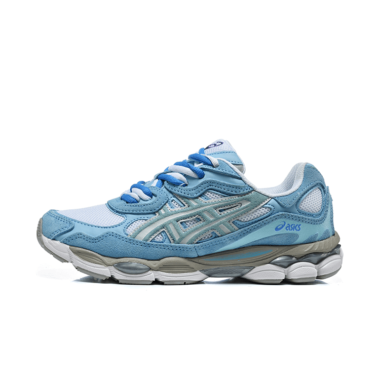 Chaussures de running rétro Asic NYC Series pour enfants, tige en daim et mesh, chaussures de sport respirantes et amortissantes pour enfants