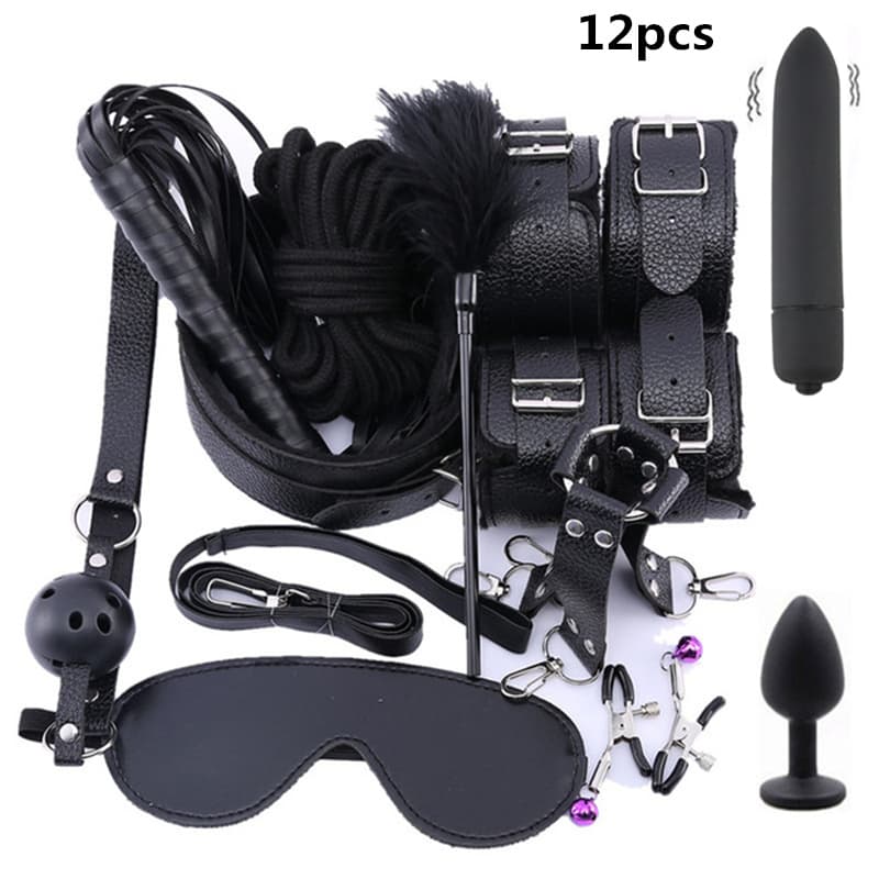 for Women Men Erotic Handcuffs Whip Sextoy Anal Plug Bdsm Bondage Set Adult Toys SM Adults Products Sex Toy Kit