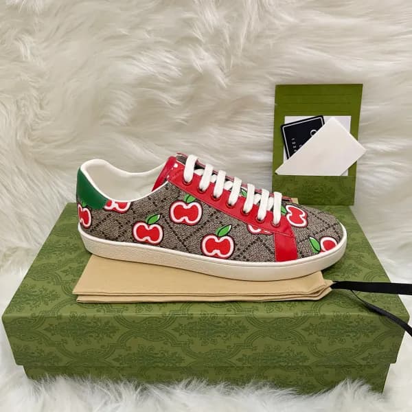 Baskets en cuir de qualité supérieure pour hommes et femmes, chaussures de course à rayures brodées Ace Bee