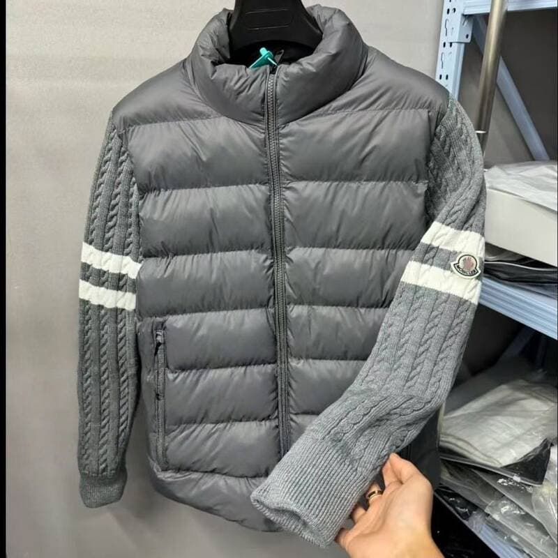 Veste rayée tendance, polyvalente et décontractée à col montant, style couple, élégante et légère en maille