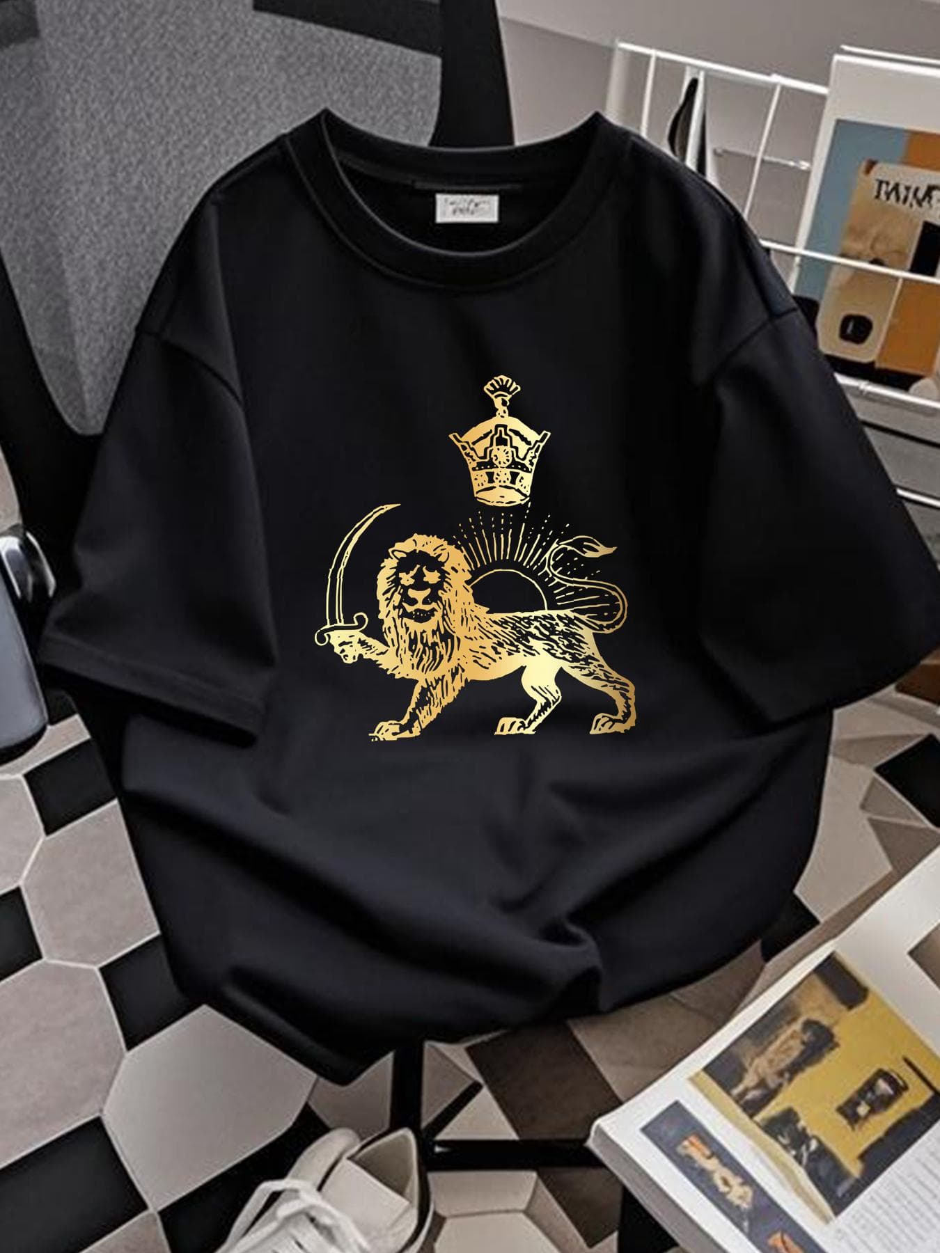 Persian Flag Iranian Lion Sun And Crown Iran Persia T Shirt Size S-5XL Homme Fashion Comfortable Unisex Designer Clothes Summer Stretched Stylish