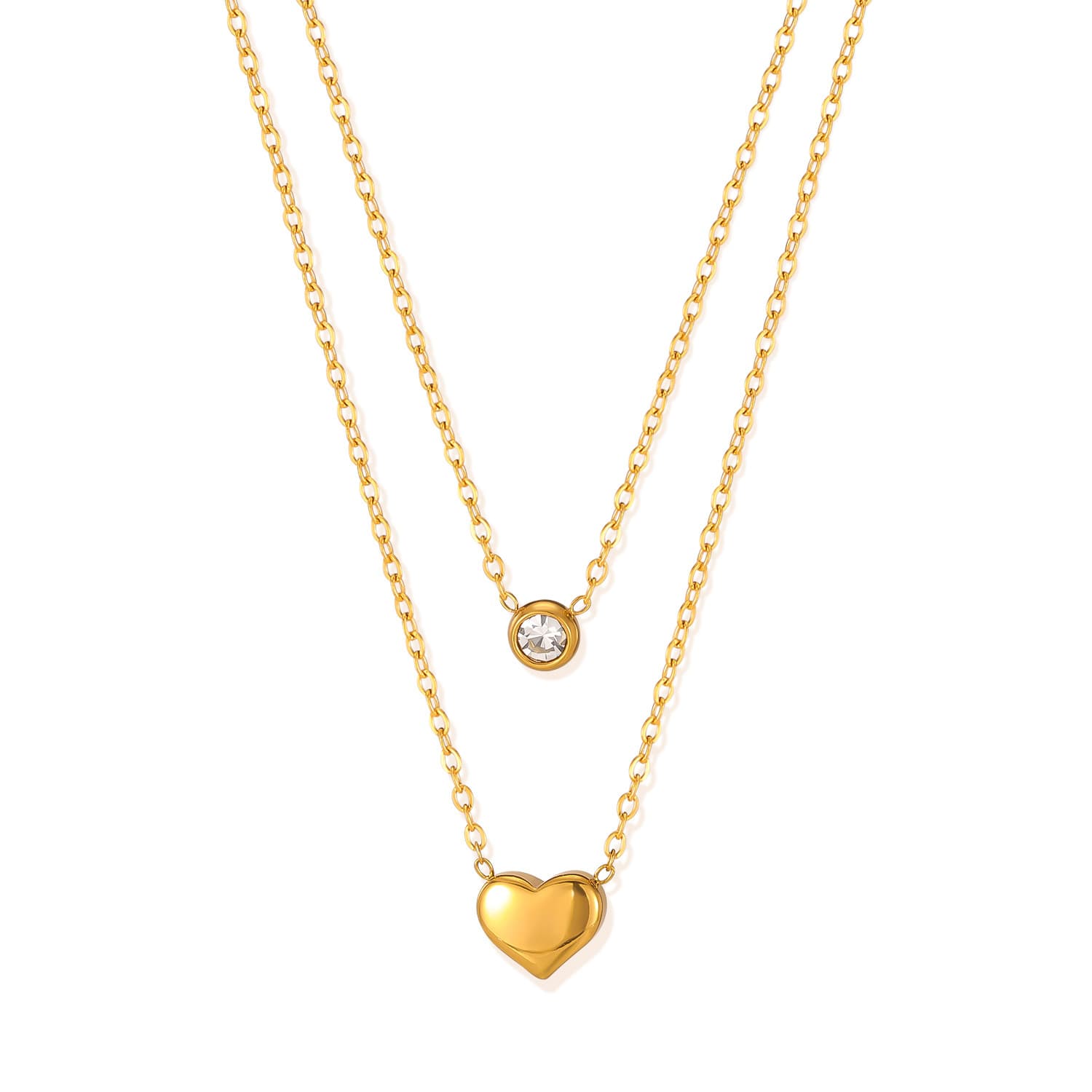 Women's Jewelry Fashion Stainless Steel Necklace Niche Design Love Titanium Steel Double Clavicle Chain