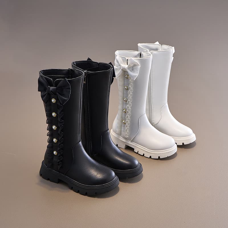 Kids Shoes Girls Long Boots 2025 New Children's Internet Celebrity Performance High Boots Martin Boots Little Girl Stylish Single Boots