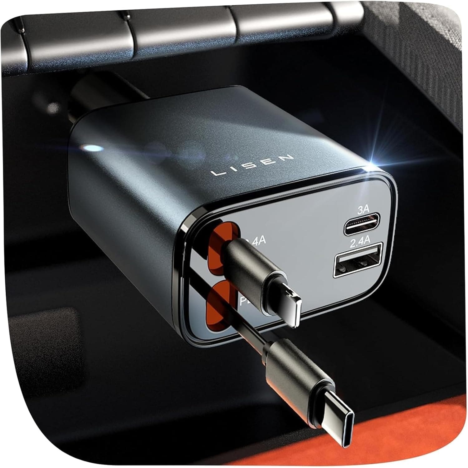Retractable Car Charger, USB C Car Accessories Adapter For IPhone USB C Charger Fast Charging,Gifts For Women Men, Truck Accessories, For IPhone 16-12
