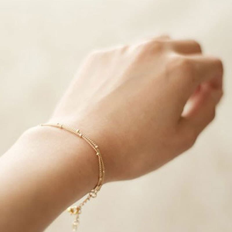 boutique double-layer bead chain bracelet ladies spring new simple cheap hand jewelry