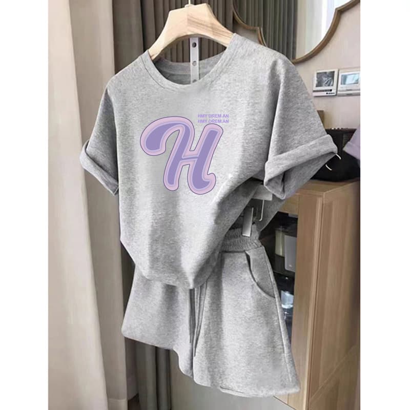 Women’s Clothing Casual Sports Outerwear Suit For Women Summer New Style Student Loose Running Fashionable Short Sleeved Shorts Two Piece Suit