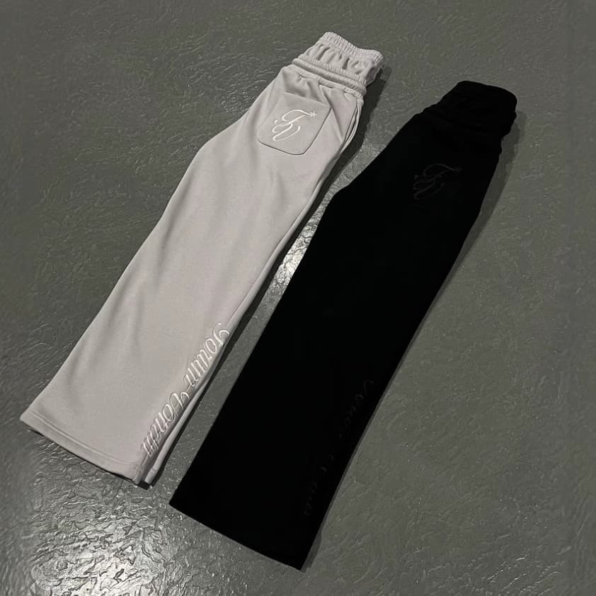 Men's Clothing 25th Spring Unisex Trendy Casual Sports All Match Embroidered Sweatpants Straight Pants